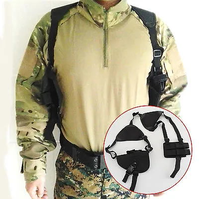 Universal Gun Armpit Holster Pouch Bag Horizontal Shoulder Pistol Holster Belt • £8.59