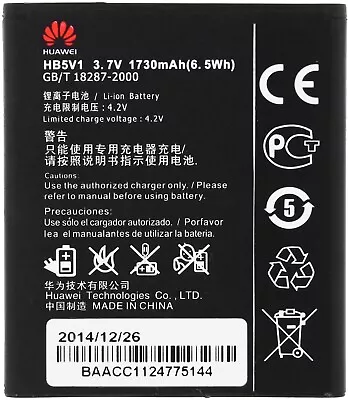 £6.90 • Buy Genuine HUAWEI HB5V1HV Battery For Ascend W1 Y300 T8833 U8833 Y500 Y900