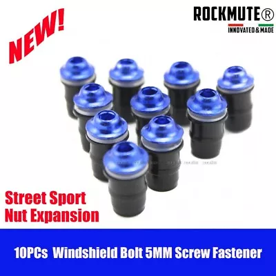 Windscreen Windshield Bolt 5MM Screw Fastener Nut Expansion Motorcycle 10pc BLUE • $6.17