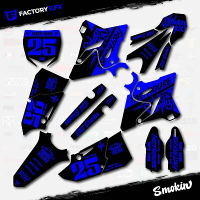 Black Blue Smokin Graphics Kit Fits Yamaha Yz125 Yz250 15-21 Plates YZ 125 250 • $69.99