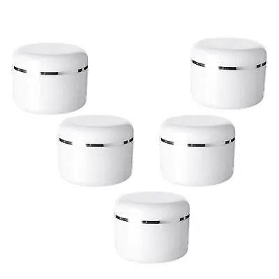 5x Empty Cosmetic Pots Sample With Inner Lid Cosmetic Jars Facial Cream Gels • £8.38