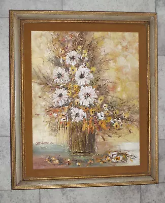 Lee Reynolds Floral Oil Painting With Original Frame Vanguard Studios  Signed • $375