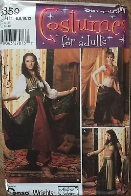 Simplicity 5359 Belly Dance Arabian Nights Fancy Dress Sewing Pattern 6-12 • £7.99