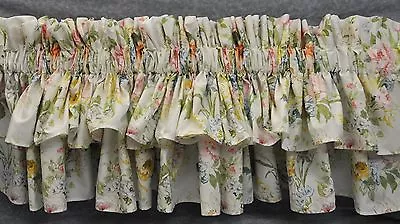 $65 • Buy Valance Made W Ralph Lauren Home Lake Pastel Floral On White Fabric 90 X19  NEW