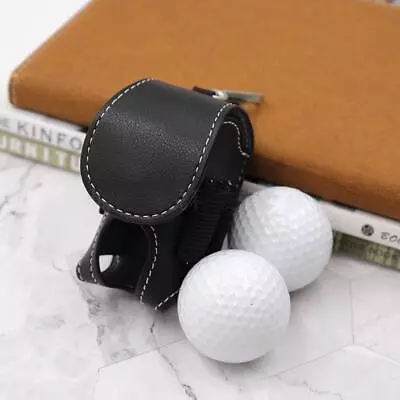 Golf Ball Divot Storage Carrying Bags Leather Waist Belt Holder (Black) • $12.79