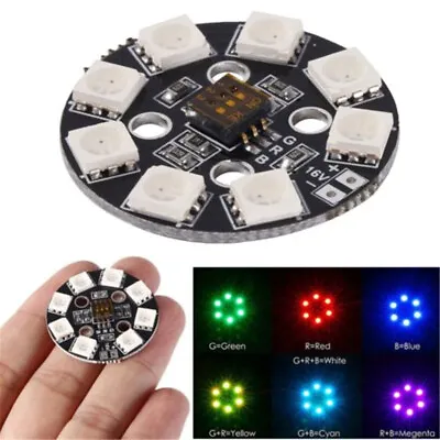 7 Color RGB LED Round Circle Board 5050 X8/ 16V For FPV RC Multicopter F17710 • £5.99