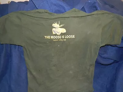 Saint John N.B. Can. Moosehead T Shirt Men XL Double Sided Stored Needs Washing • $15