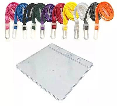 £4.75 • Buy Best Price ID Card Holder Badge Pouch Pocket Clear Pouches And Safety Lanyards
