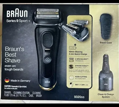 BRAUN Series 9 Sport + 9320CC Wet & Dry Clean & Charge System Special Edition • $340.99