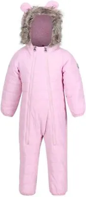 Regatta Panya Girls Kids Padded All In One Fleece Lined Snow Suit RRP £50 • £14.99