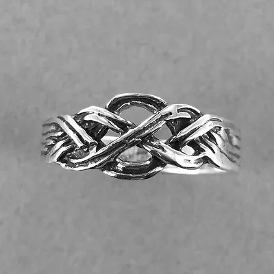Sterling Silver CELTIC KNOT Ring-Knot Band Ring-Oxidized Silver Ring • $41.90