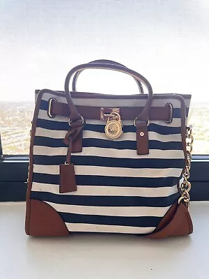 Michael Kors Large Hamilton Striped Handbag W/ Dust Bag • $45