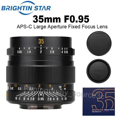 Brightin Star 35mm F0.95 APS-C Large Aperture Lens For EF-M/RF/E/X/Z/M43 Mount • $190