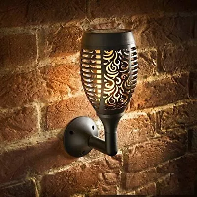 Moroccan Flame Effect Wall Solar Light LED Flameless Candle Lighting Wall Decor • £17.70