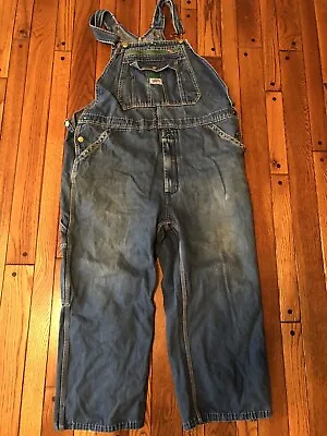 Liberty Bib Overalls Men's Blue Denim Authentic Distressing Made In USA SEE PICS • $17