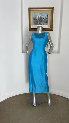 Dana Buchman Beads Embellished Maxi Dress Blue  Size 4 • $125