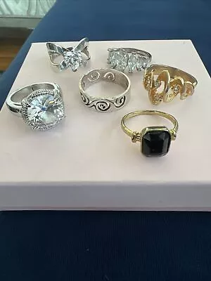 Junk Jewelry Costume Ring Lot B Vintage Mixed Silver Tone Gold Tone • $21