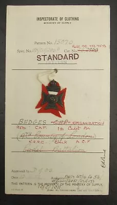 £50 • Buy 1st Cadet Battalion KRRC Cap Badge Sealed Pattern Card