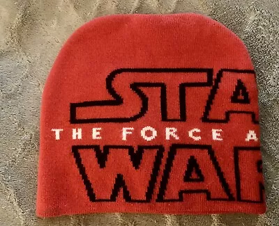 Star Wars Force Awakens Red Beanie Hat Skull Cap One Size Unisex Lucas Film Ltd. • $8