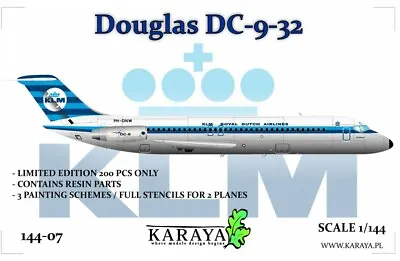 Karaya 144-07 1/144 Douglas DC-9-32 KLM Plastic Model Kit - LIMITED !!! • $21.95