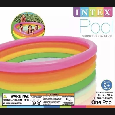 Intex Sunset Glow 56441EP Inflatable Kid Pool - 66  X 18  - NEW • $9.99