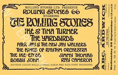 The Rolling Stones - The Yardbirds - 1966 Vintage Music Poster • $29.95
