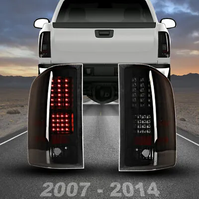 $119.99 • Buy For 2007-2014 Chevy Silverado 1500 2500 LED Tail Lights Black Smoke Lens Lamp