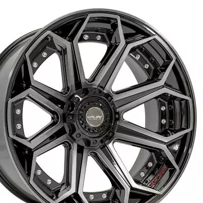 5 Lug 4Play 4P80R Rims Set Of (Four) For Dodge Jeep RAM Dual 22x10 Black • $796