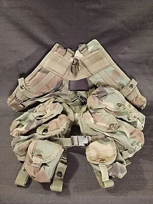 USGI Military ARMY WOODLAND CAMO Tactical Enhanced LBV Load Bearing Vest V GOOD • $39.98