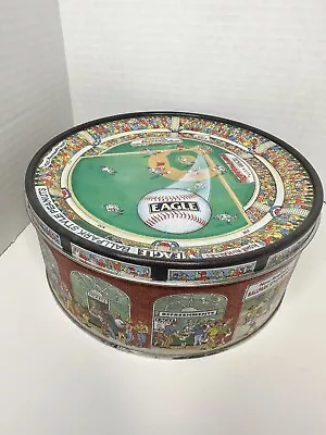 Vintage Ballpark Style Peanuts Tin Canister Baseball 7” X 3” Container And Lid • $15.45