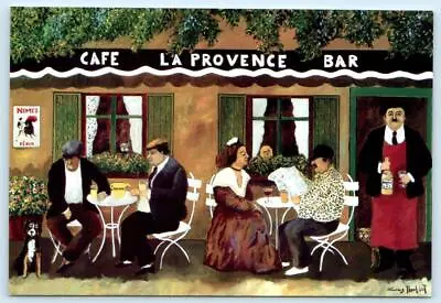 Artist Guy Buffet CAFE LA PROVENCE ~ BAR France  4 X6  Postcard 1998 • $6.98