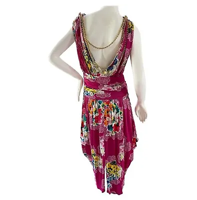 Dolce And Gabbana D&G Floral Dress With Draped Gold Chains  SzIT42 UK10 US6 EU36 • £140