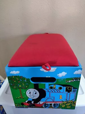 Thomas The Train Magic Railroad Wooden Toy Box Storage Chest Bin Cushioned Cover • $79.99