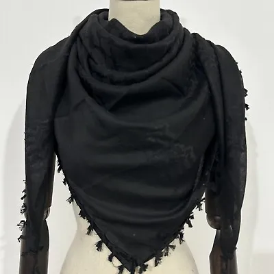 Shemagh Keffiyeh Arab Scarf Original Made In Palestine Kufiya Hatta Cotton Black • $35.99