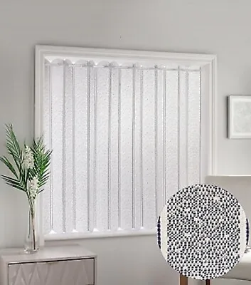  Pleated Lace Panel Curtain With Café Curtain Style Top In White Plain Textured • £12.99