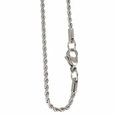 Mens 7mm Rope Chain Necklace Hypoallergenic Surgical Stainless Steel 20-30 Inch • $22.99