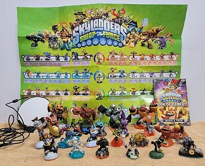 Huge Skylanders LOT Of 20+ Figures  Portal Of Power  Book Of Elements Poster+ • $29