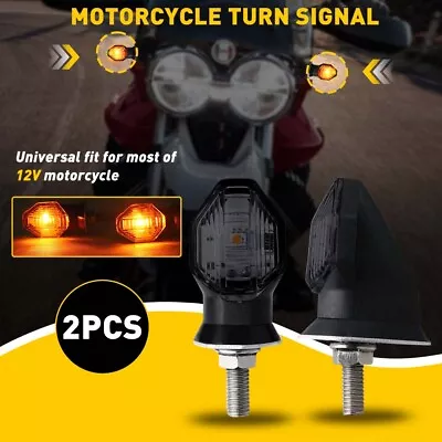 Waterproof Motorcycle Turn LED Signal Light Smoke 12V Lens Amber Bright Super US • $10.99