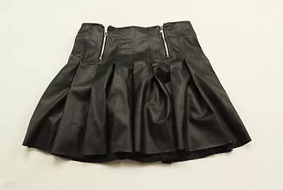 $22.99 • Buy Zara Women's Faux Leather Zippered Box Bleat Mini Skirt CM5 Black Size XS