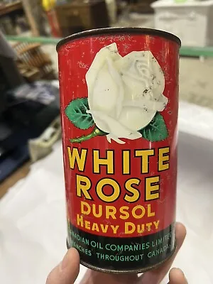 Rare White Rose Dursol Heavy Duty Quart Oil Can • $436.76