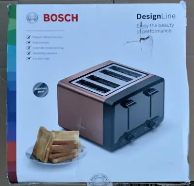 Bosch DesignLine TAT4P449GB 4 Slice Toaster  Copper • £42.99