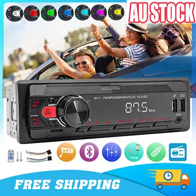 Single 1Din Car Stereo Radio Bluetooth MP3 Player In-dash Head Unit FM/USB/AUX! • $30.99