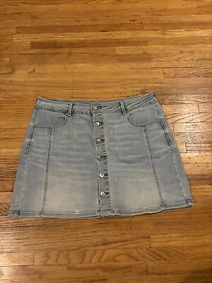 AEO AMERICAN EAGLE Super Stretch Women's A-Line Jean Skirt Size 16 Denim Y2K • $16