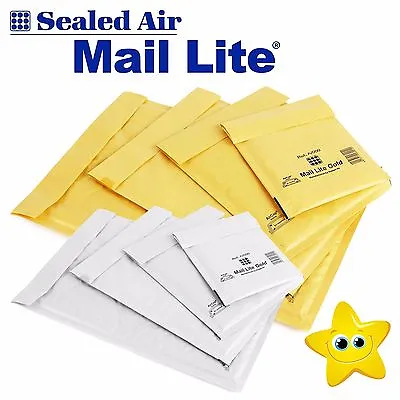 Mail Lite / Lites Padded Bags Envelopes 'all Sizes' +24h Courier - White & Gold • £13.69