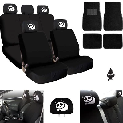 For VW New Panda Car Truck SUV Seat Covers Headrest Floor Mats Full Set  • $52.45