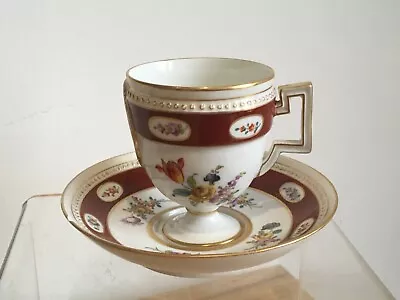 Antique AR Meissen H.Wolfsohn Porcelain Fishing & Flowers Cabinet Cup & Saucer • $12.62