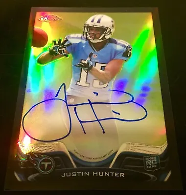 $11.69 • Buy 2013 Chrome #18 Justin Hunter Autograph Black Refractor RC 2/25 Tennessee Titans