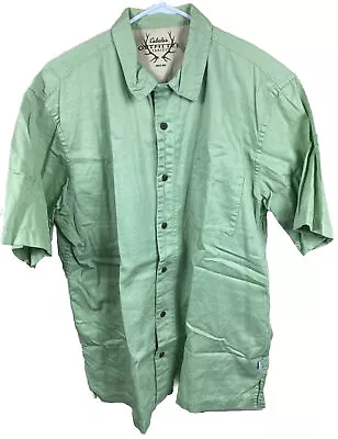 Cabelas Outfitter Series Shirt Mens Sz L Green Short Sleeve Button Down Outdoors • $19.99