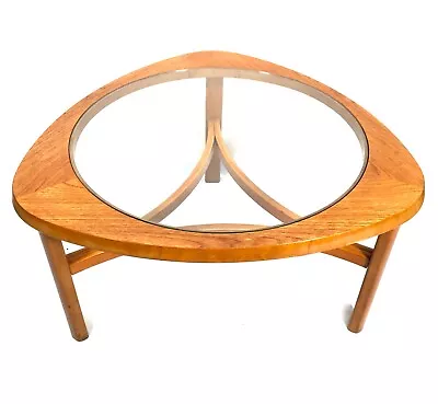 Vintage Mid 20th Century Nathan Glass & Teak Coffee Table C.1970 Retro Furniture • £239.20