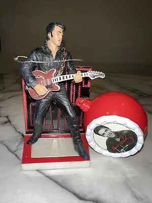 2 Elvis Ornament Lot 2008 Musical Ball Container 5  Sings Blue Suede Shoes • $19.99